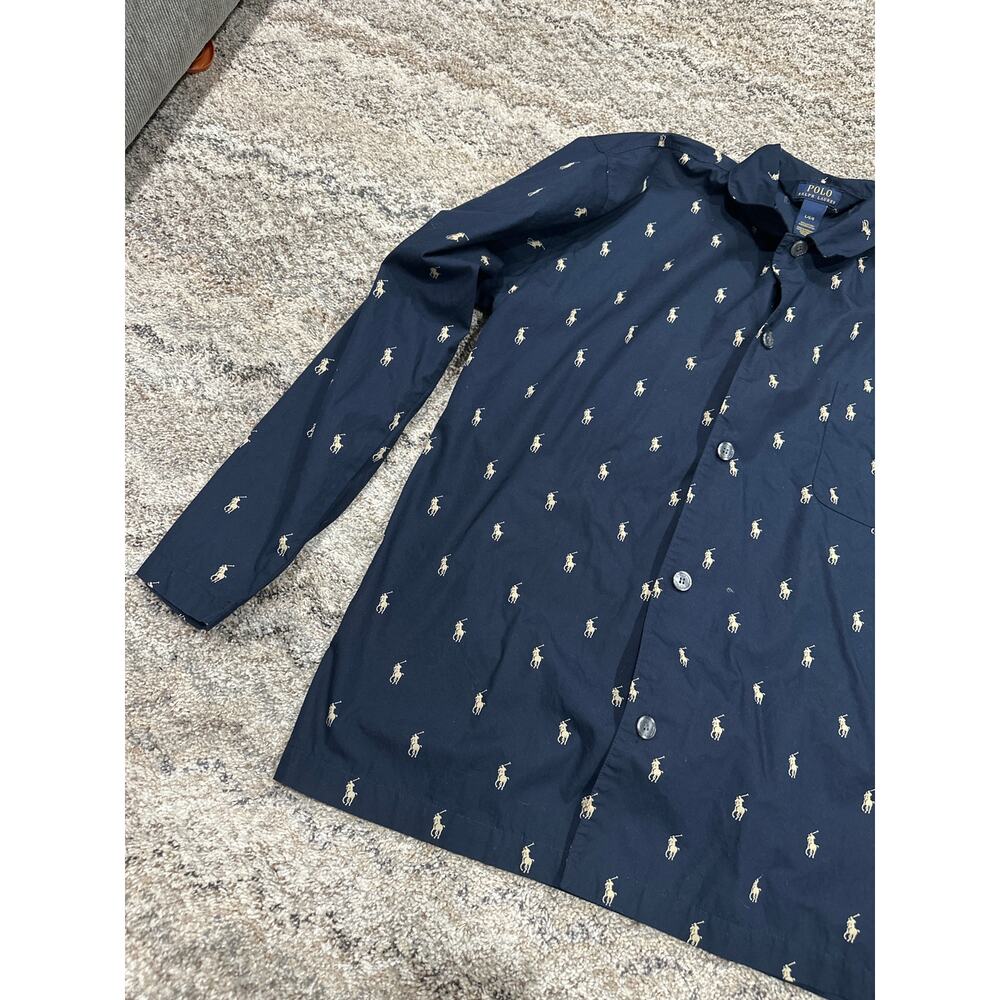Polo Ralph Lauren Blue Pajamas With Logo Pattern Men’s Size L - Picture 7 of 11
